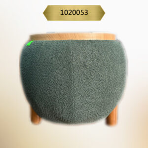Kavk F053-Table Puffer Small Round – Fabric Body with Wooden Top –  Green Fabric
