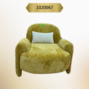 Kavk F067 -Sofa Rima – Standard Size – Dual Fabric Armrests – Golden Yellow Fabric