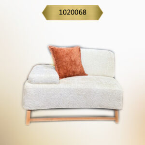 Kavk F068 -Sofa Rima – Large Size – Right Side Single Fabric Armrest – White Fabric