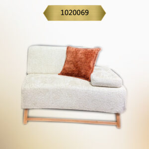 Kavk F069 -Sofa Rima – Large Size – Left Side Single Fabric Armrest – White Fabric