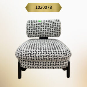 Kavk F078 -Sofa Lena – Standard Size Single – Armless - Back Metal– White -Black Fabric
