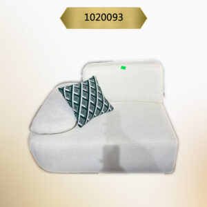 Kavk F093 -Sofa King – Large Size – Right Side Single Fabric Armrest – White Fabric