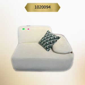 Kavk F094 -Sofa King – Large Size – Left Side Single Fabric Armrest – White Fabric