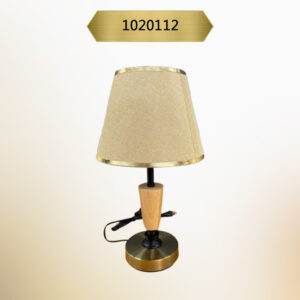 Kavk F112 -Table Lamp – Cream – With Golden Ring – Wooden Body Factory Code 583
