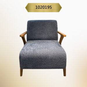 kavk F195- Sofa Cartier- Standard Size– Dual Wooden Armrests – Blue Fabric
