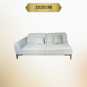 Kavk F198 -Sofa Albert- Large 3 Integrated Seat – Right Side Single Fabric Armrest – White Fabric