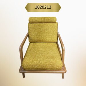 Kavk F212 -Sofa McLaren - Standard Size Single – Dual Wooden Armrests –Yellow Fabric