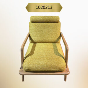 Kavk F213 -Sofa McLaren – Standard Size Single – Dual Wooden Armrests – With Comfort leg–yellow