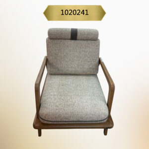 Kavk F241 -Sofa McLaren – Standard Size Single – Dual Wooden Armrests – With Comfort leg– Dark Brown Fabric