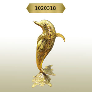 Kavk F318 Large Solid Brass Dolphin Statue